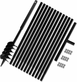 Broca de solo manual 120 mm com tubo de prolongamento 13 m aço