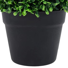 Plantas bolas de buxo artificiais c/ vasos 2 pcs 37 cm verde
