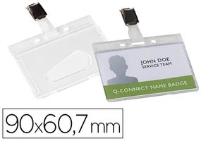 Identificador Q-Connect Rigido Plástico Acabamento Brilhante com Mola Kf14148 9x6,7 cm