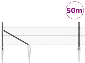 Cerca Hexagonal vidaXL Cinza 0.4x50 m Aço