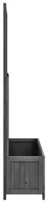 Vaso com treliça para jardim 70x30x135 cm abeto maciço preto
