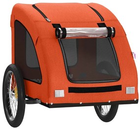 Reboque bicicleta p/ animais tecido oxford/ferro laranja