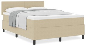 Cama Box Spring com Colchão Verde Claro Cinza 140x200 cm Tecido de Vel