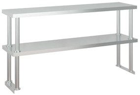 Mesa trabalho cozinha c/ prateleira 120x60x145cm aço inoxidável