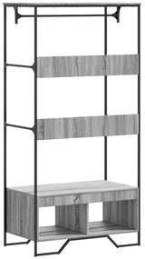 Roupeiro 90x50x180 cm derivados de madeira cinzento sonoma
