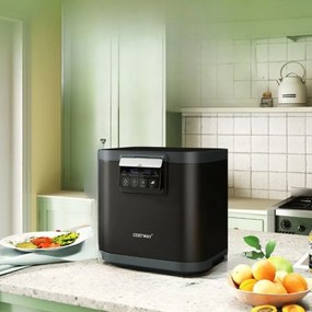 Compostador elétrico de 4 L para cozinha Máquina de compostagem inteligente com tampa autolimpante Ecrã LED preto