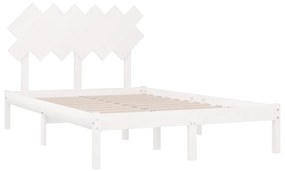 Estrutura de cama 120x200 cm madeira maciça branco