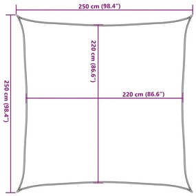Para-sol estilo vela 2,5x2,5m oxford 100% poliéster cinza-claro