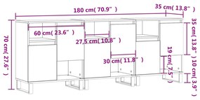 Aparador Portucale de 180cm - Branco Brilhante - Design Moderno