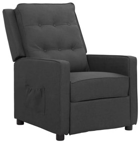 vidaXL Poltrona reclinável tecido cinzento-escuro