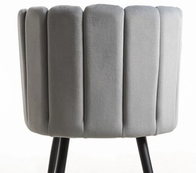 Conjunto de 2 Cadeiras Hawa em Veludo Cinzento - Design Moderno