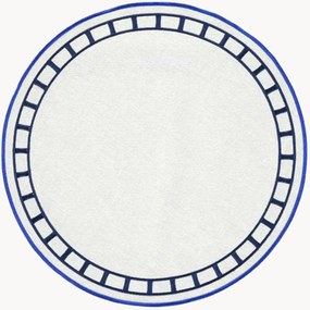 Individual de mesa redondo com bordado Marim