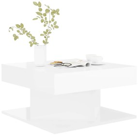 Mesa de centro 57x57x30 cm contraplacado branco brilhante