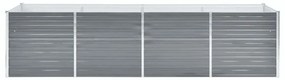 Canteiro elevado de jardim aço galvanizado 320x80x77cm cinzento