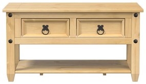 Mesa de centro com gavetas Corona 85x50x45 cm pinho maciço