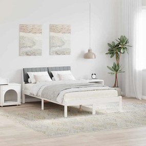 vidaXL Estrutura da cama Branco e cinza claro 120 x 200 cm