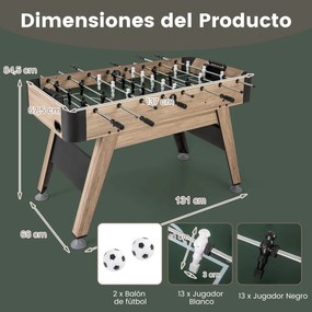 Mesa de matraquilhos de 138 cm com 2 bolas 26 jogadores 2 marcadores de contas Pernas ajustáveis para adultos e crianças