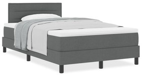 Cama Box com Colchão Cinza Escuro 120x190 cm Tecido