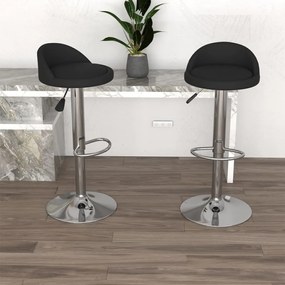 vidaXL Bancos de bar 2 pcs couro artificial preto