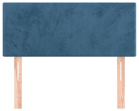 Cabeceira de cama veludo 100x5x78/88 cm azul-escuro