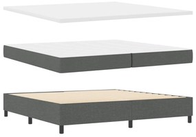 vidaXL Cama Box com colchão Cinzento escuro 200 x 200 cm tecido