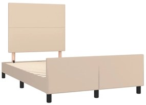 Estrutura de cama sem colchão 120x190cm couro artif. cappuccino