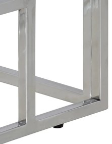Mesa consola aço inoxidável/madeira recuperada maciça prateado