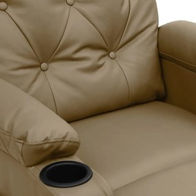Poltrona elevatória couro artificial cappuccino