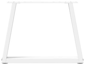 Mesa de jantar pernas 2pcs forma de V 60x(42-43,3)cm aço branco