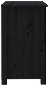 Mesas de cabeceira 2pcs 50x35x61,5 cm pinho maciço preto