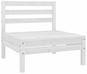 Sofás de centro p/ jardim 4 pcs madeira de pinho maciça branco