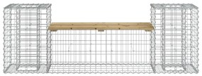 Banco de jardim c/ design gabião 183x41x60,5cm pinho impregnado