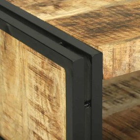 Mesa de Café 120x50x38 cm Madeira Sólida de Mangueira Rústica