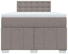 Cama boxspring c/ colchão 120x190cm tecido castanho-acinzentado