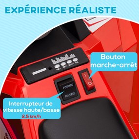 Moto 4 elétrica para crianças de 18 a 36 meses, a bateria de 6 V com marcha à frente e atrás, 70 L x 41,5 L x 48,5 A cm, vermelho