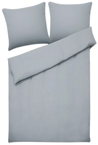 Conjunto de capas de edredão em algodão acetinado cinzento claro 155 x 220 cm AVONDALE Beliani