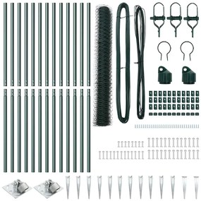 Conjunto de Cercas Conjunto de 2 Verde Aço 25 x 1,2 m Durável