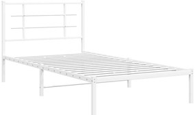 Estrutura de cama com cabeceira 100x200 cm metal branco