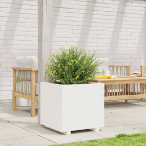 Vaso/floreira de jardim 50x50x49,5 cm pinho maciço branco