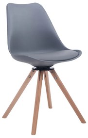 Cadeira de cozinha e sala de jantar Troyes com estrutura cor Natural 48 x 84 x 56 cm Cinzento