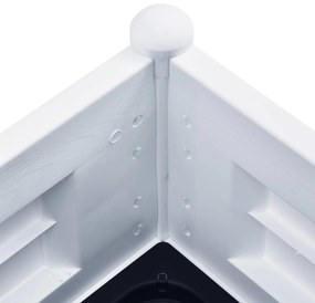 Canteiro elevado para jardim PP 100x43x35 cm branco