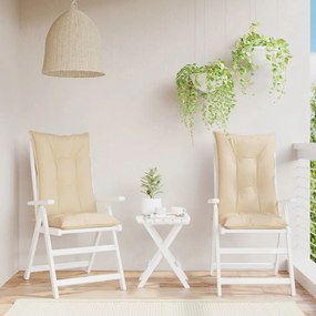 vidaXL Almofadões para cadeiras altas de jardim 2 pcs tecido bege