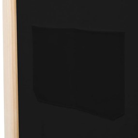 Divisória de quarto com 6 painéis 240x170x4 cm tecido preto