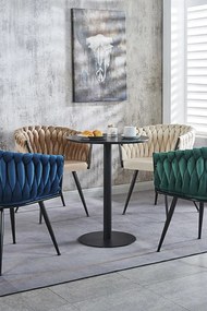 Cadeira Widny Black Veludo - Beige