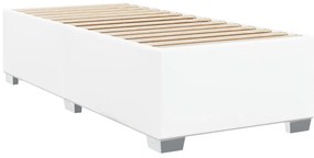 Cama com molas/colchão 90x200 cm couro artificial branco
