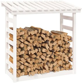 Suporte para lenha 108x64,5x110 cm pinho maciço branco
