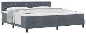 Cama Box com Colchão vidaXL Cinza Escuro 200x200 cm Veludo
