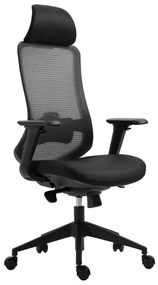 Cadeiras de escritório ARANJUEZ, alto, preto, ergonômico, multifuncional, rede e assento preto