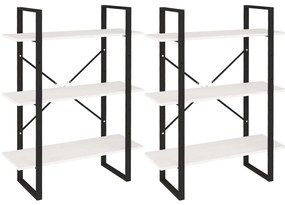 Estante alta 80x30x210 cm madeira de pinho maciça branco