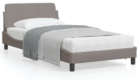 vidaXL Estrutura cama sem colchão 100x200 cm tecido cinza-acastanhado